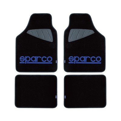 Универсални стелки мокет Sparco Черни-Сини 4БР/К-Т